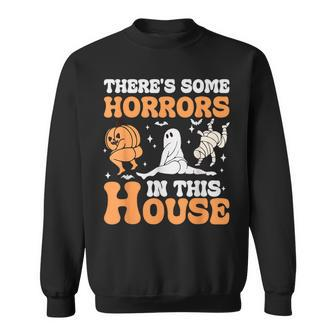 There's Some Horrors In This House Halloween Ghost Pumpkin Sweatshirt - Seseable