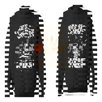 There's Some Horrors In This House Pumpkin Ghost Halloween Sweatshirt - Seseable