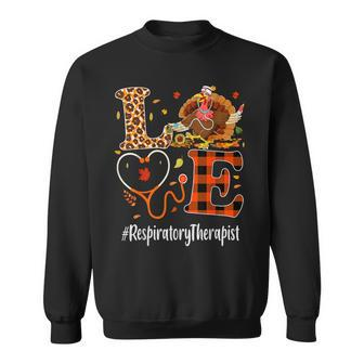 Respiratory Therapist Love Thanksgiving Leopard Turkey Sweatshirt | Mazezy