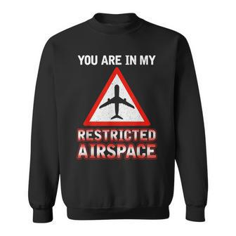 You Are In My Restricted Airspace Airplane Pilot Quote Sweatshirt | Mazezy AU