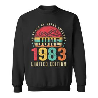 Retro 40Th Birthday Gifts Vintage Awesome Since June 1983 Sweatshirt | Mazezy UK