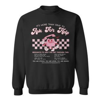 Retro 988 Suicide Prevention Ask For Help Retro On Back Sweatshirt - Seseable