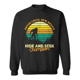 Retro Anton Chico New Mexico Big Foot Souvenir Sweatshirt | Mazezy