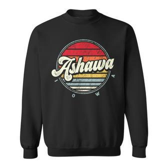 Retro Ashawa Home State Cool 70S Style Sunset Sweatshirt | Mazezy UK