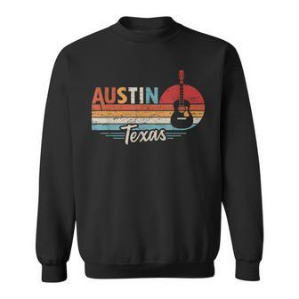 Retro Austin Texas Guitar Music Sweatshirt | Mazezy