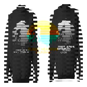 Retro Bayou Forest Meadows California Bigfoot Souvenir Sweatshirt | Mazezy