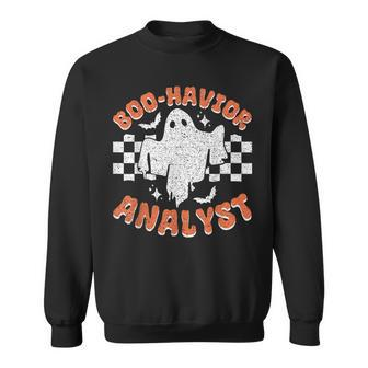 Retro Boo Havior Analyst Therapist Bcba Halloween Ghost Sweatshirt - Monsterry UK