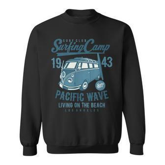 Retro California Surf Vintage Pacific Beach Long Board Wave California Gifts And Merchandise Funny Gifts Sweatshirt | Mazezy