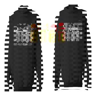 Retro Canned Pickle Christmas Light Xmas Pajama Pickle Lover Sweatshirt - Thegiftio