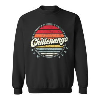 Retro Chittenango Home State Cool 70S Style Sunset Sweatshirt | Mazezy
