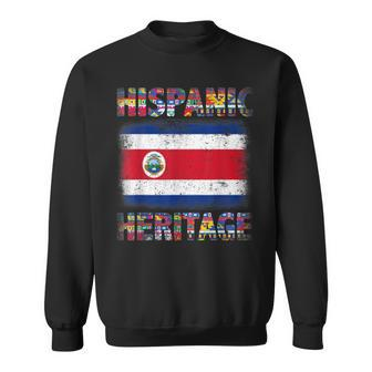 Retro Costa Rican Hispanic Heritage Month Costa Rican Flag Sweatshirt | Mazezy