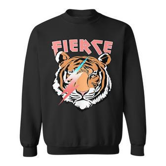 Retro Fierce Tiger Lover Lightning Sweatshirt | Mazezy UK