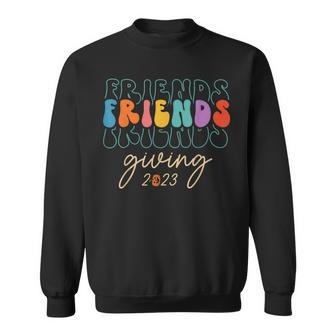 Retro Friends Giving 2023 Thanksgiving Friendsgiving Sweatshirt - Thegiftio UK