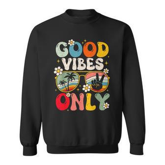 Retro Good Vibes Only Summer Family Vacation Hawaii Beach Sweatshirt | Mazezy