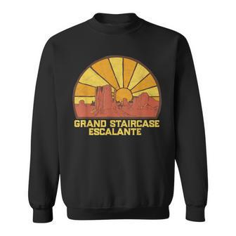 Retro Grand Staircase Escalante Sun Vintage Graphic Sweatshirt | Mazezy AU