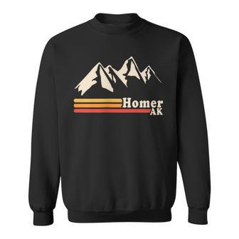 Retro Homer Alaska Ak Mountains Sweatshirt - Thegiftio UK