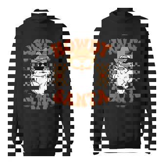 Retro Howdy Santa Cowboy Cowgirl Western Howdy Christmas Sweatshirt | Mazezy