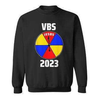 Retro I Love Vbs 2023 Vacation Bible School Game Spinner Sweatshirt - Seseable