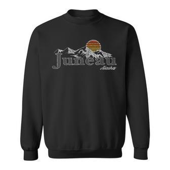 Retro Juneau Alaska Mountain Sweatshirt | Mazezy