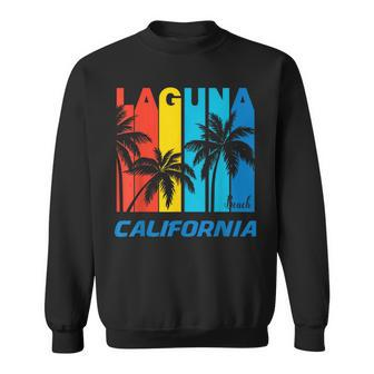 Retro Laguna Beach California Palm Trees Vacation Sweatshirt | Mazezy