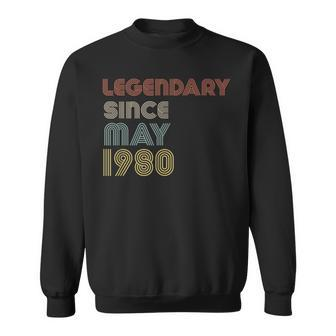 Retro Legendary Since May 1980 Birthday Legend Born Years Sweatshirt | Mazezy