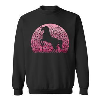 Retro Mandala Horse Lover Horseback Riding Western Cowgirl Sweatshirt | Mazezy