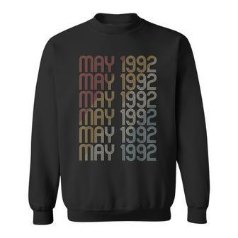 Retro May 1992 Pattern Vintage May 1992 Birthday Gift Sweatshirt | Mazezy