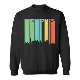 Retro Memphis Tennessee Cityscape Downtown Skyline Sweatshirt | Mazezy
