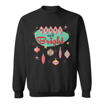 Retro Merry And Bright Mid-Century Modern Christmas Ornament Sweatshirt - Seseable