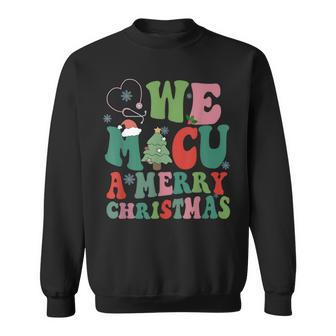 Retro We Micu A Merry Christmas Medical Icu Rn Aide Tech Sweatshirt - Thegiftio UK