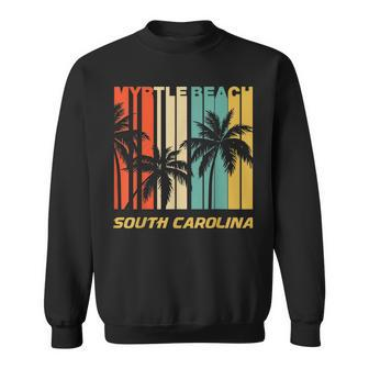 Retro Myrtle Beach South Carolina Palm Trees Vacation Sweatshirt | Mazezy DE