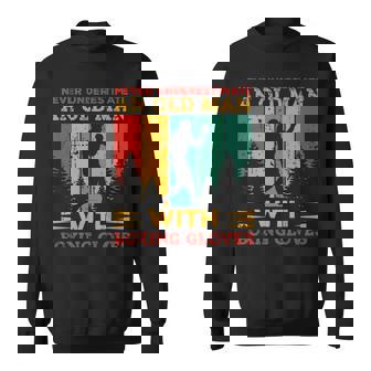 Retro Never Underestimate An Old Man With Boxing Gloves Box Sweatshirt - Seseable
