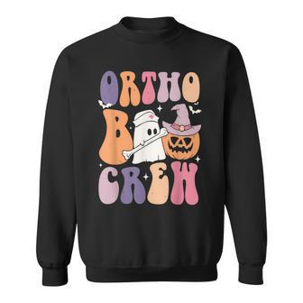 Retro Ortho Boo Crew Ghost Pumpkin Orthopedic Halloween Sweatshirt - Monsterry