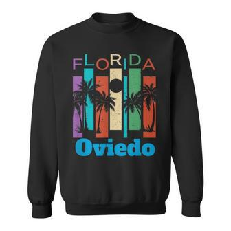 Retro Oviedo Florida Palm Tree Souvenir Sweatshirt | Mazezy