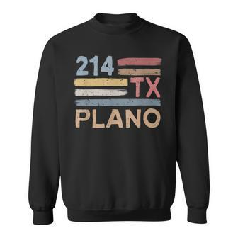 Retro Plano Area Code 214 Residents State Texas Sweatshirt | Mazezy