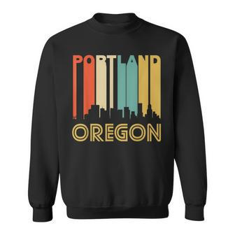 Retro Portland Oregon Cityscape Downtown Skyline Sweatshirt | Mazezy