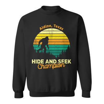 Retro Sasquatch Aldine Texas Bigfoot State Souvenir Sweatshirt | Mazezy CA