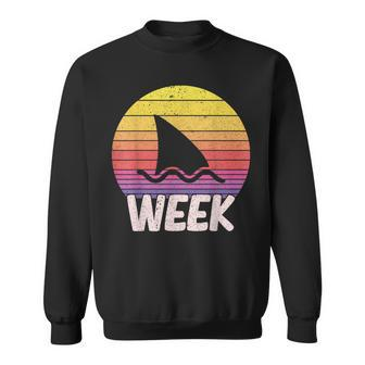 Retro Shark Fin Week 2023 Shark Lover Ocean Wildlife Summer Sweatshirt - Monsterry CA
