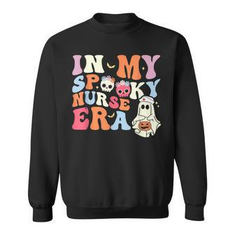 Retro In My Spooky Nurse Era Spooky Ghost Nurse Halloween Sweatshirt - Thegiftio UK