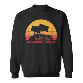 Retro Sprint Car Racing Vintage Winged Race Car Racing Funny Gifts Sweatshirt | Mazezy