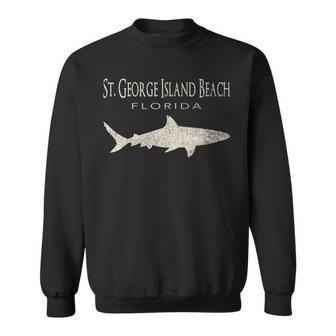 Retro St George Island Beach Fl Shark Sweatshirt | Mazezy