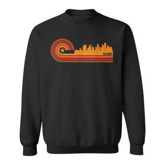 Retro Style Calgary Alberta Canada Skyline Sweatshirt | Mazezy