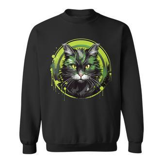 Retro Style Cymric Cat Sweatshirt | Mazezy