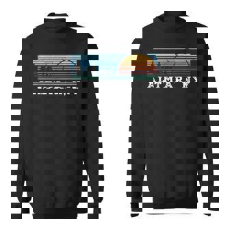 Retro Sunset Stripes Altmar New York Sweatshirt | Mazezy