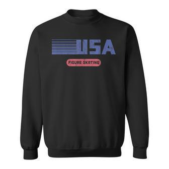 Retro Usa 2022 Team American Figure Skating Skate Vintage Usa Funny Gifts Sweatshirt | Mazezy