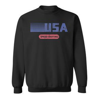 Retro Usa 2022 Team American Speed Skating Vintage Usa Funny Gifts Sweatshirt | Mazezy