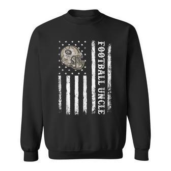 Retro Vintage American Flag Football Uncle Fathers Day Sweatshirt | Mazezy