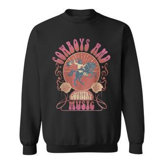 Retro Vintage Cowboys And Country Music Western Cowgirl Sweatshirt | Mazezy