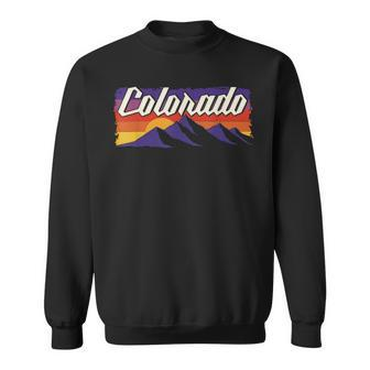 Retro Vintage Mountains Colorado Sweatshirt - Seseable