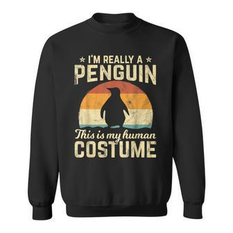 Retro Vintage Silhouette Penguin Halloween Costume 70S Gift 70S Vintage Designs Funny Gifts Sweatshirt | Mazezy